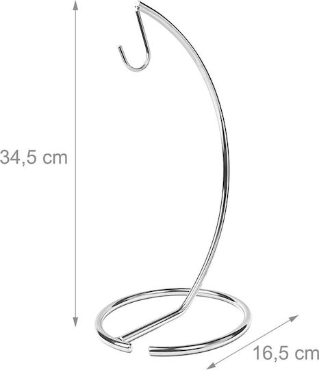 Relaxdays Fructieră Metalică Argintie 34.5x16.5 cm