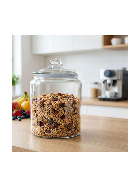 Set Borcane Pentru Biscuiți Cu Capac Relaxdays 26x18cm Transparent 4 Litri Etichete Perie De Curățare