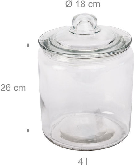 Set Borcane Pentru Biscuiți Cu Capac Relaxdays 26x18cm Transparent 4 Litri Etichete Perie De Curățare