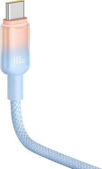 Baseus Braided USB 2.0 Cable USB-C male - USB-A 100W Μπλε 1m P10374903311-00