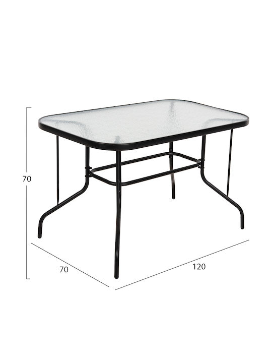 Garten- und Outdoor-Möbelsets Adam 5 Stück Schwarz