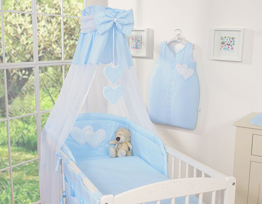Bobono Crib Set Blue Stripes 5 Pieces