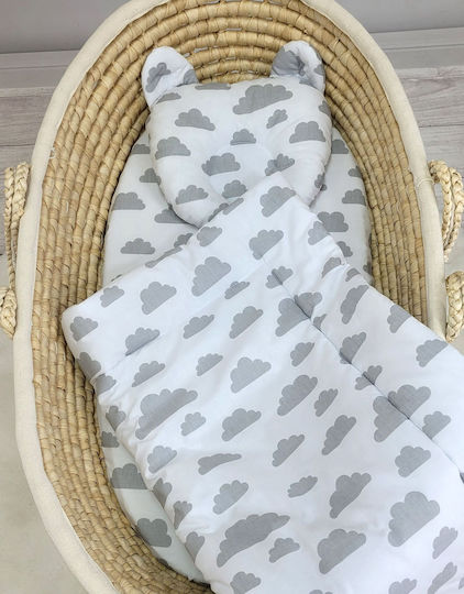 My Sweet Baby Crib Set Gray Clouds 2 Pieces