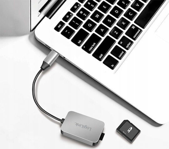 LogiLink Card Reader USB 3.0 Type-C για SD/microSD Γκρι