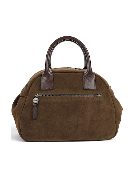 Leder Damen Schultertasche Braun