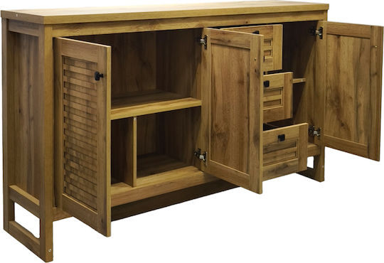 Μπουφές Beles Ξύλινος με Συρτάρια Sonoma 160x40x93.5cm