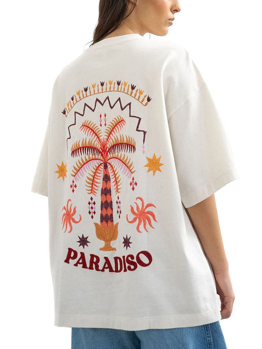 Topshop Damen Oversized T-shirt Ecru- Rot- Beige