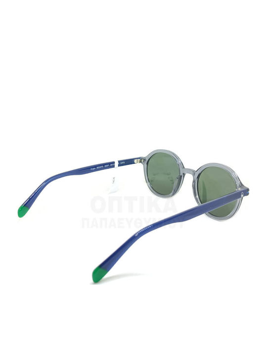 Benetton Unisex Sunglasses With Gray Frame And Green Polarized Lens