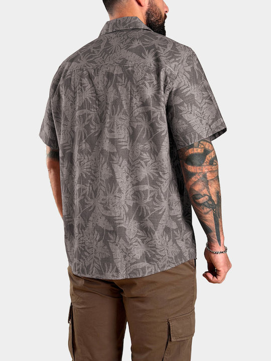 Short Sleeve Cotton Shirt Gray