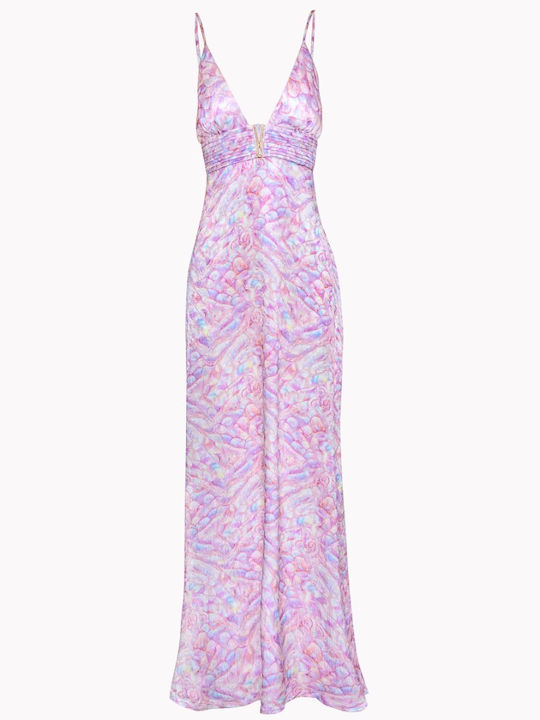 Maxi Dress for Wedding Christening Satin Lilac