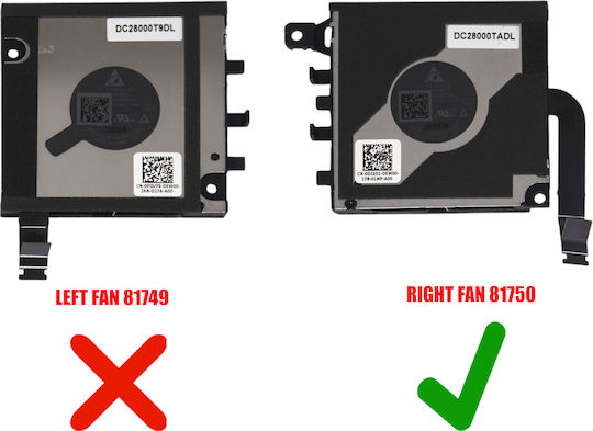 Ανεμιστηράκι Laptop Cpu Gpu Cooling Fan Dell Latitude 7320 Detachable 7320-gndm1 7320-rdj81 7320-djgdp Dj2d1 0dj2d1 Dc28000tadl Nd55c88-20f10 Right Fan 4pin Κωδ.81750