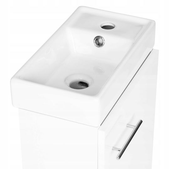 Deftrans Bathroom Vanity Unit With Sink M40xL22xH68cm White Gloss