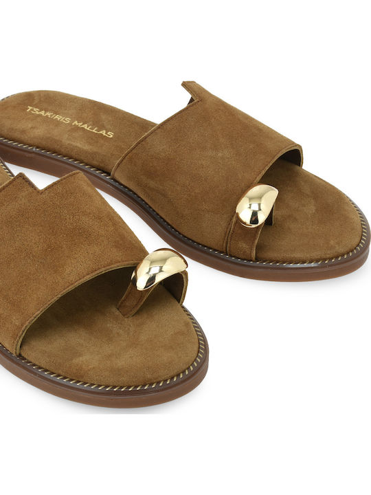 Flache Sandalen Für Damen Tabac Braun