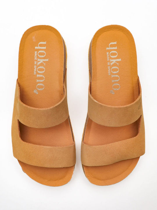 Leather Women's Anatomic Flatforms Yellow