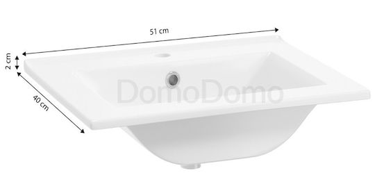 Deftrans Ronda New Bathroom Vanity Unit With Sink M50xD44xH51cm Craft Oak