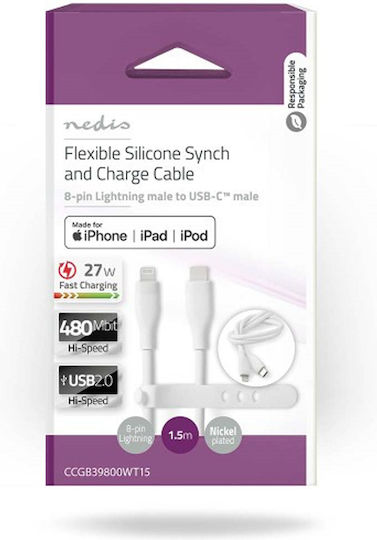 Nedis USB-C to Lightning Cable Λευκό 1.5m CCGB39800WT15