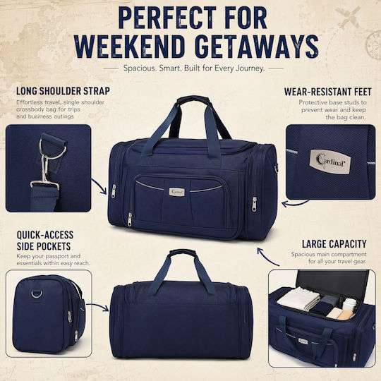 Cardinal Sack Voyage 52lt Navy Blue Fabric L60xW28xH32cm