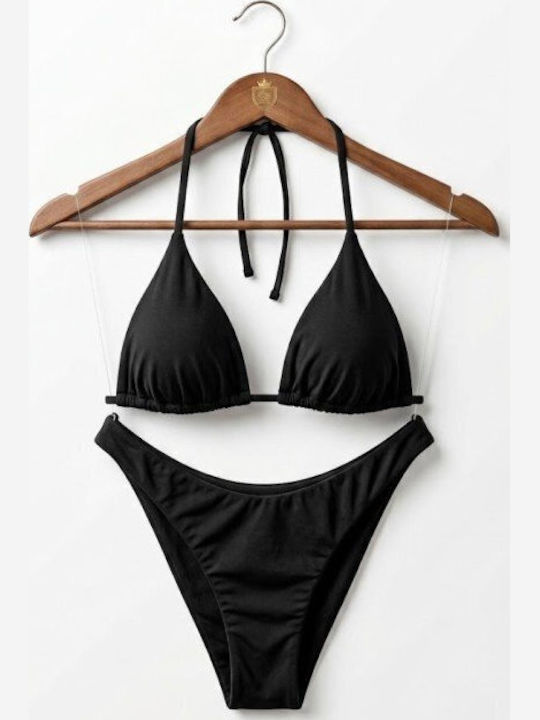 Set Bikini 3 Stücke Dreieck Schwarz