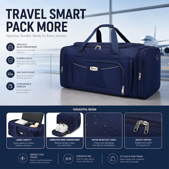 Cardinal Sack Voyage 75lt Blue Fabric L70xW31xH33cm