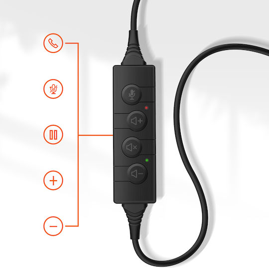 LinQ Надушни Мултимедийни Слушалки с Микрофон и USB-A Свързване EAR9974