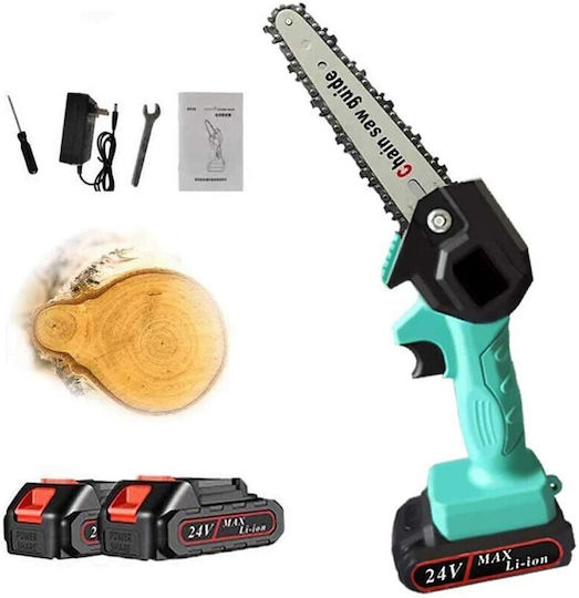 Battery Pruning Chainsaw 1x1.5Ah & 1x3Ah Brushless 24V 1.2kg with Blade 15.24cm