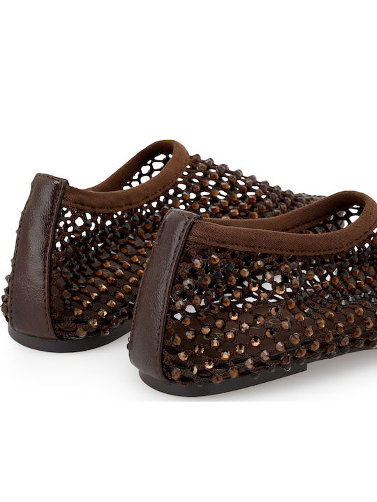 Women's Ballerina Shoes In Brown Colour