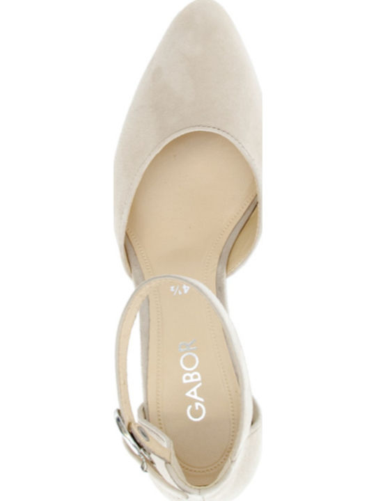 Leder Pumps mit Beige Riemen