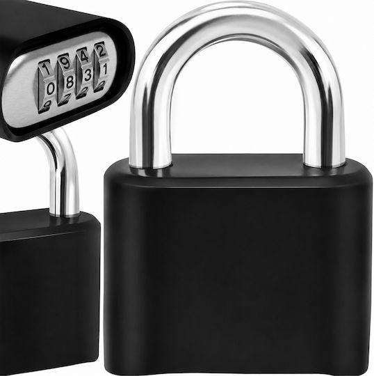 Steel Padlock Brass Combination 24mm Black