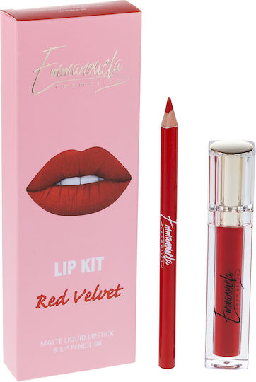 Emmanouela Cosmetics Makeup Palettes & Sets For Lips Red Velvet 2 Pieces