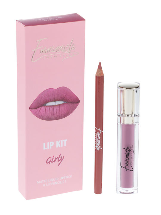 Emmanouela Cosmetics Комплект за грим за устни Girly 2 броя