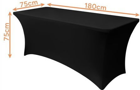 Capac Elastic De Masă Negru Ø75cm