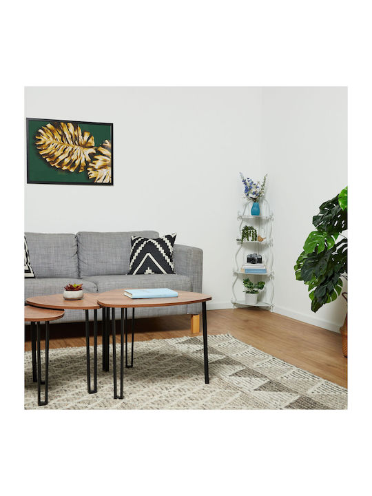 Corner Bookcase White 30x30x113 cm