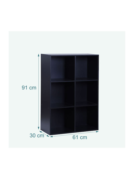 Bücherregal Schwarz 61x30x91cm