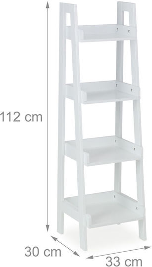 Bibliotecă Albă 33x30x112 cm