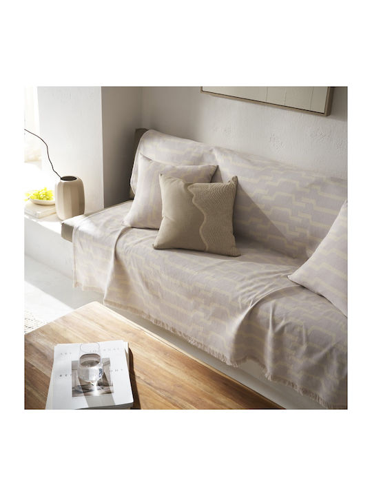 Gofis Home Clover Ριχτάρι Πολυθρόνας Πλεκτό 180x180εκ. Silver Grey