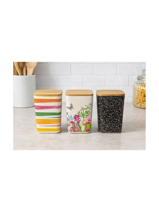 Lalos Bamboo Lunch Box Striped 11x10.5cm