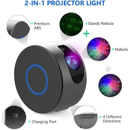 Kids Table Lamp Projector with Star Projection 17x17x9cm