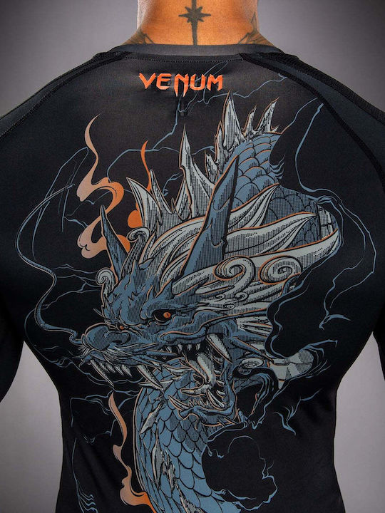 Venum Männer Lange Ärmel Kampfsportshirt VENUM-06240-109 für Jiu-Jitsu Schwarz