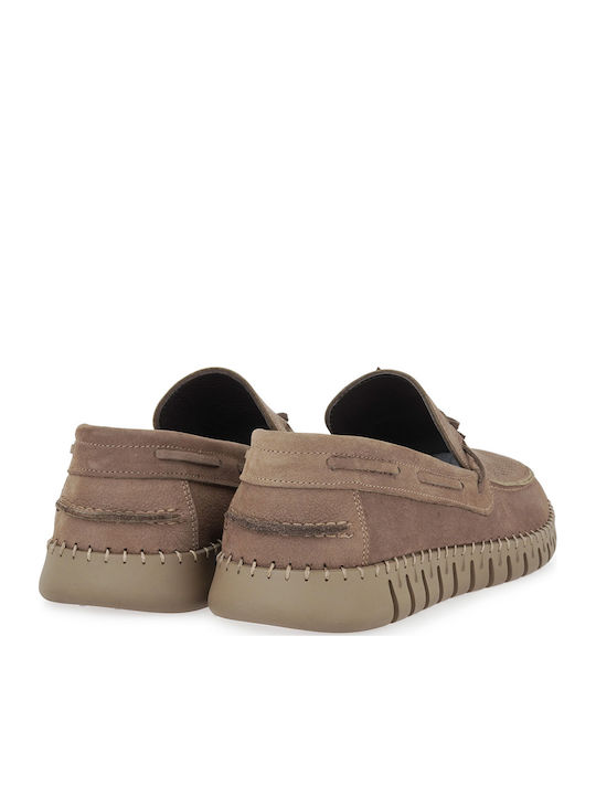 Δερμάτινα Ανδρικά Loafers σε Καφέ Χρώμα