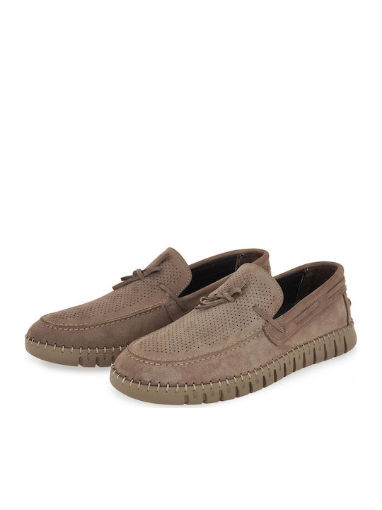 Δερμάτινα Ανδρικά Loafers σε Καφέ Χρώμα