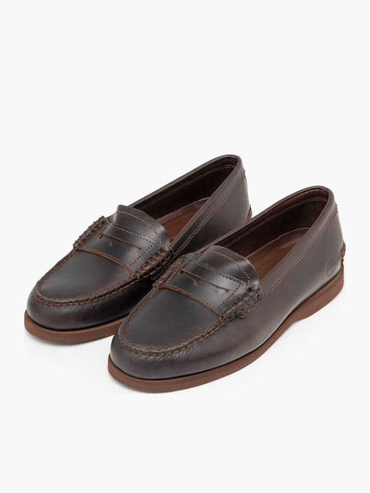 Leather Men's Loafers in Brown Colour