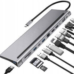 Dock / USB-C Dockingstation mit 4K PD Ethernet Grau