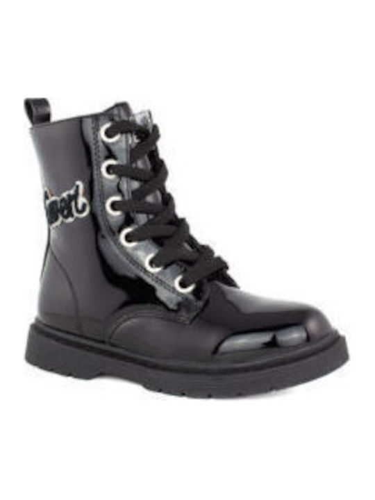 Kids Ankle Boots with Laces Black