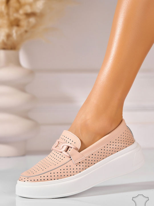 Mocasini Dama Din Piele Roz