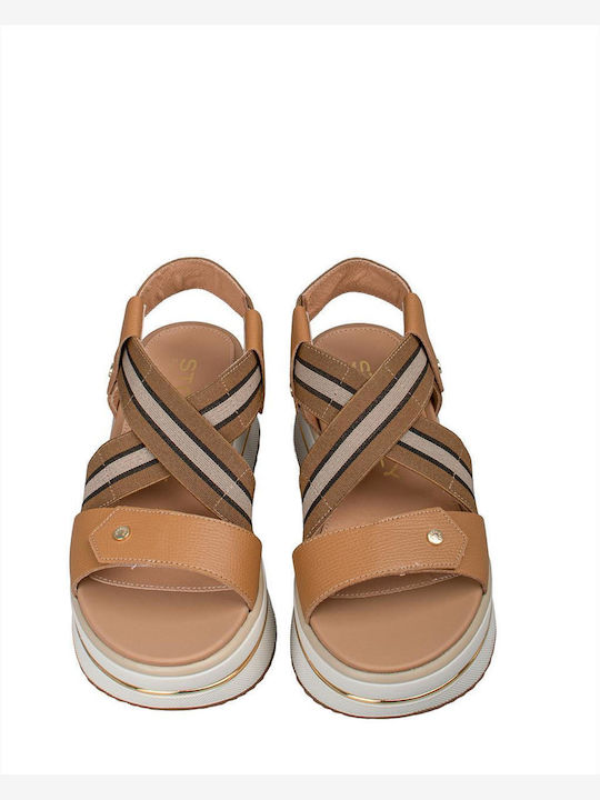 Sommer Damenplattformen Tabac