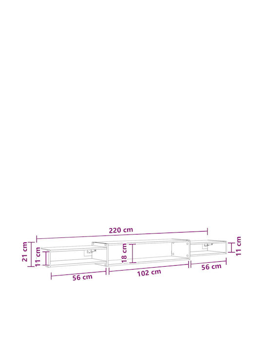 Шкаф За Телевизор Сонома Дъб 220x28x21см