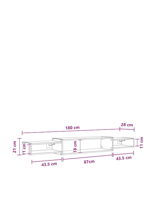 Stand TV Stejar 180x28x21cm