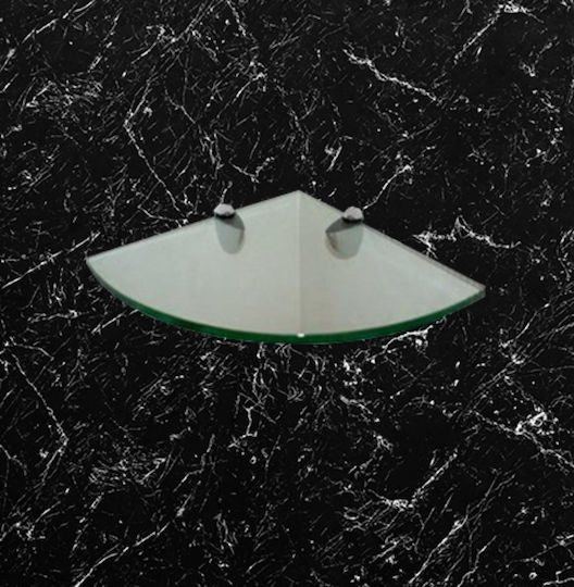 Ъглов Стенен Рафтове За Баня Стъклен 24x4x24см
