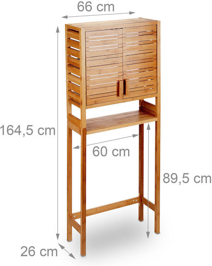 Relaxdays Floor Bathroom Shelf Bamboo Brown