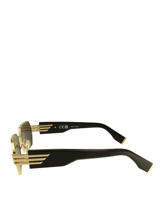 Police Unisex Sunglasses with Gold Frame and Black Mirror Lens SPLU79 0300